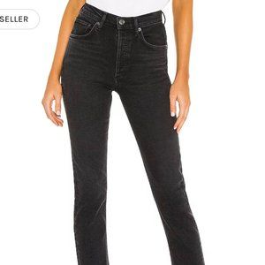 Agolde Riley Crop - Size 27 - Black (faded)